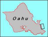 Location of the article on Oahu